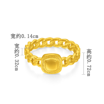 复古小方块黄金戒指 黄金戒指 戒指  第1张