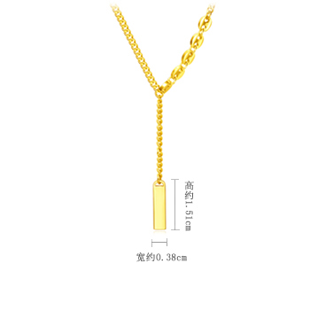 小金条幸运签黄金项链 黄金项链 项链  第1张