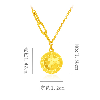 时钟鱼鳞蜂巢黄金项链 黄金项链 项链  第2张