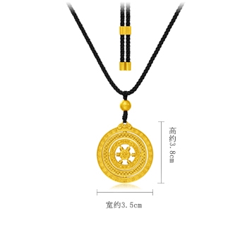 招财纳福黄金吊坠 黄金吊坠 吊坠  第1张
