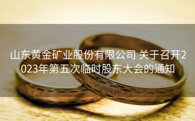 山东黄金矿业股份有限公司 关于召开2023年第五次临时股东大会的通知